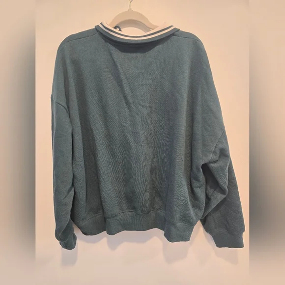 PINK Victoria's Secret Teal Quarter-Zip Pullover Size Xxl Nwt - Picture 6 of 7